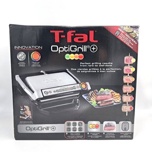 T-fal OptiGrill+ GC712D54 Smart Indoor Electric Grill Auto Sensor 1800W - Picture 9 of 12